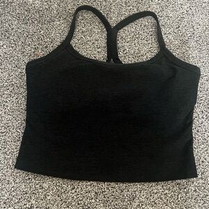 Beyond Yoga Spacedye Slim Racerback Cropped Tank Top Black Women’s Size S